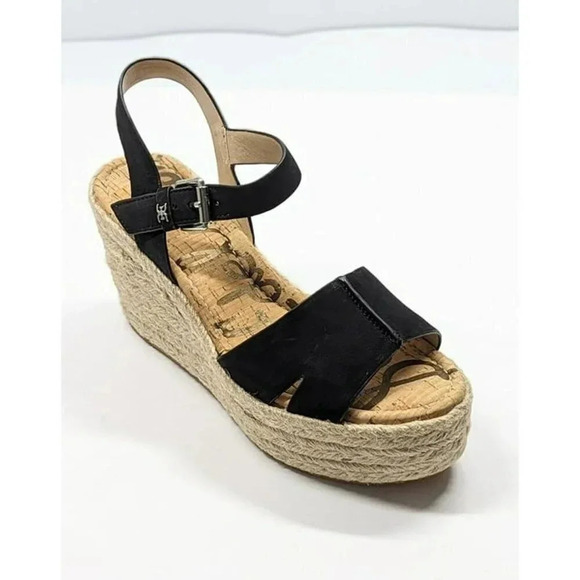 Sam Edelman Women's Maura Espadrille Wedge Sandals Black Size 9.5 M (MSRP $130) - Picture 2 of 12